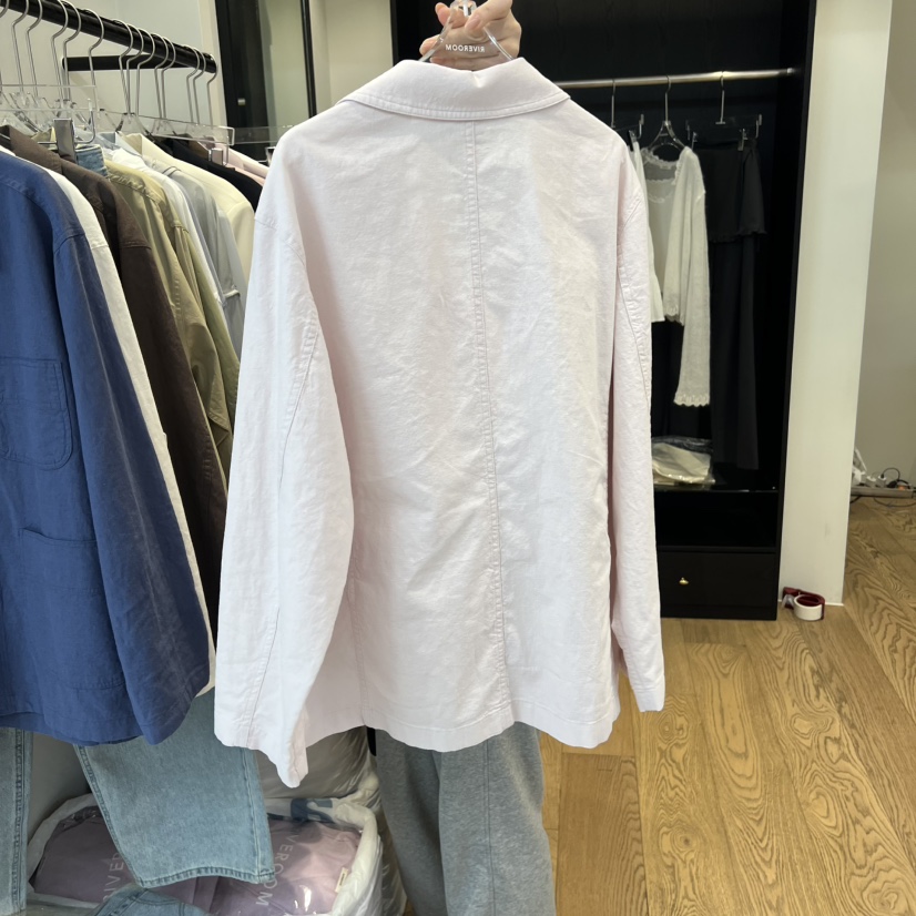 RIVEROOM韓國代購女士新款熱賣推薦時尚休閑職業夾克亞麻RIVEROOM夾克