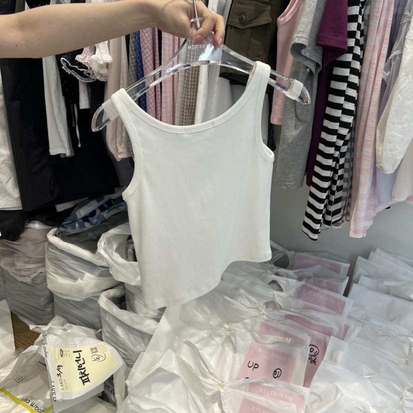 RIVEROOM韓國代購女裝新品時尚休閑熱賣人氣推薦吊帶背心RIVEROOM吊帶/背心