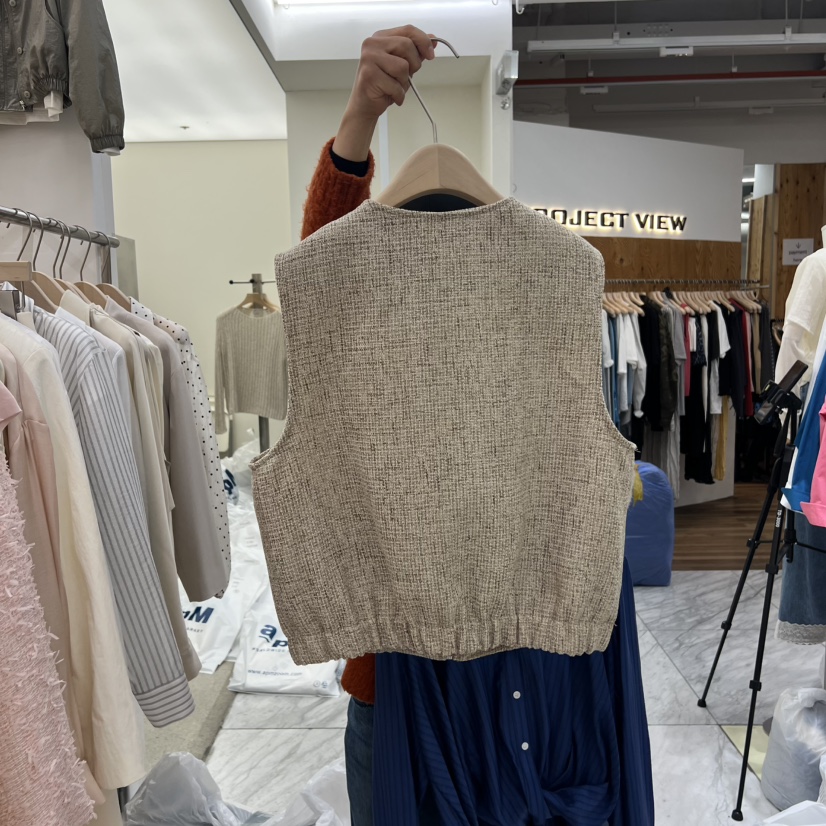 MADEMOISELL韓國東大門直郵女裝新款職業人氣休閑26春夏馬甲MADEMOISELL馬甲