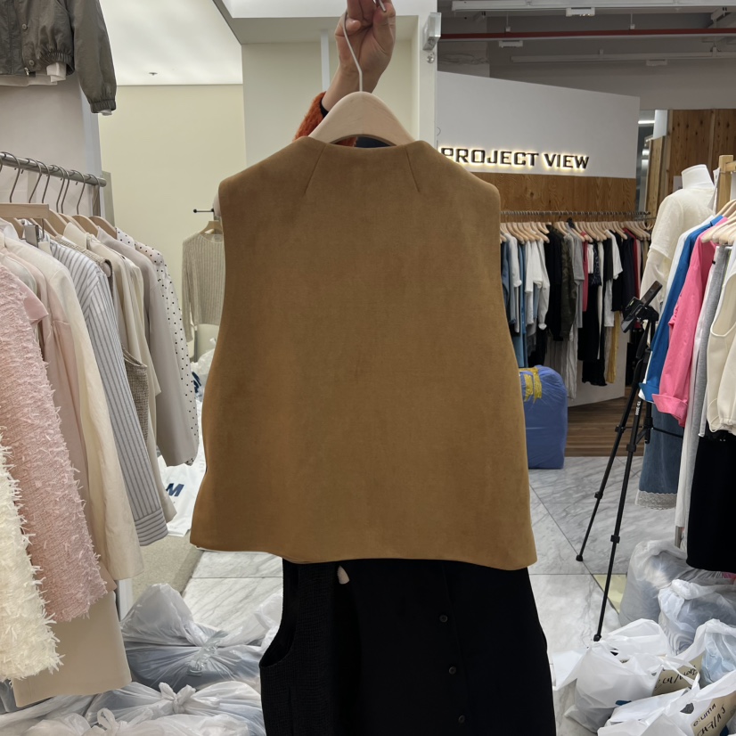 MADEMOISELL韓國直郵實拍女裝新款時尚休閑熱賣馬甲紐扣背心MADEMOISELL馬甲