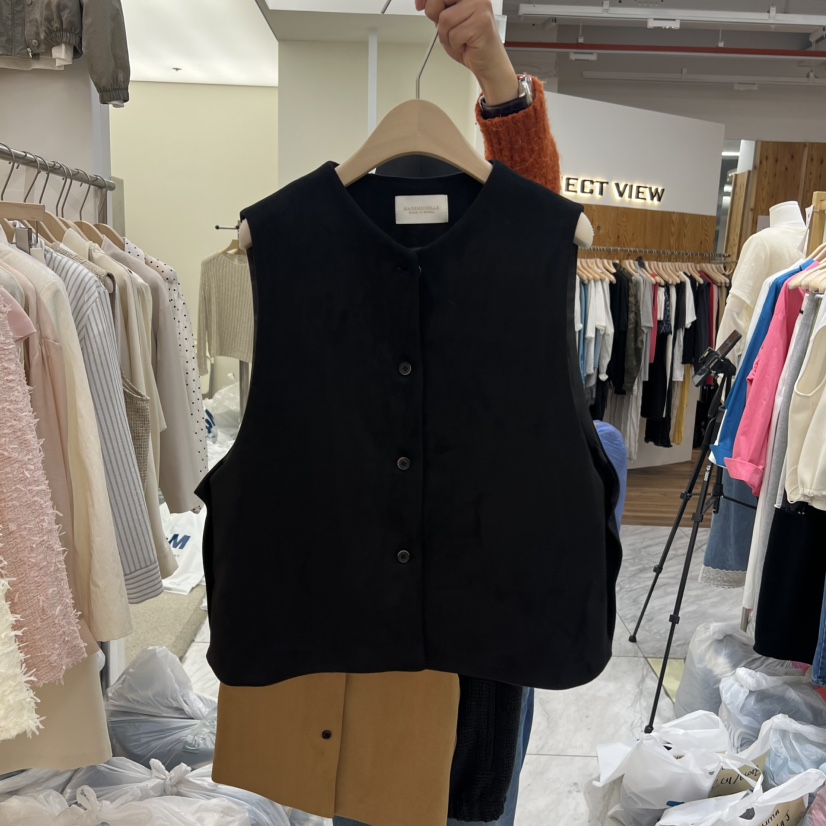 MADEMOISELL韓國直郵實拍女裝新款時尚休閑熱賣馬甲紐扣背心MADEMOISELL馬甲圖色2