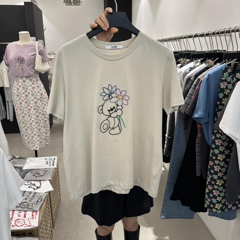 A.CES韓國代購女士新款人氣推薦26春夏休閑職業熱賣時尚T恤A.CEST恤圖色1