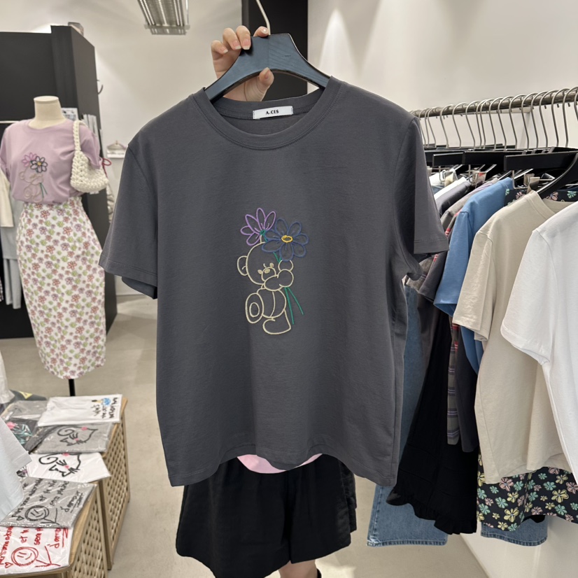 A.CES韓國代購女士新款人氣推薦26春夏休閑職業熱賣時尚T恤A.CEST恤圖色4