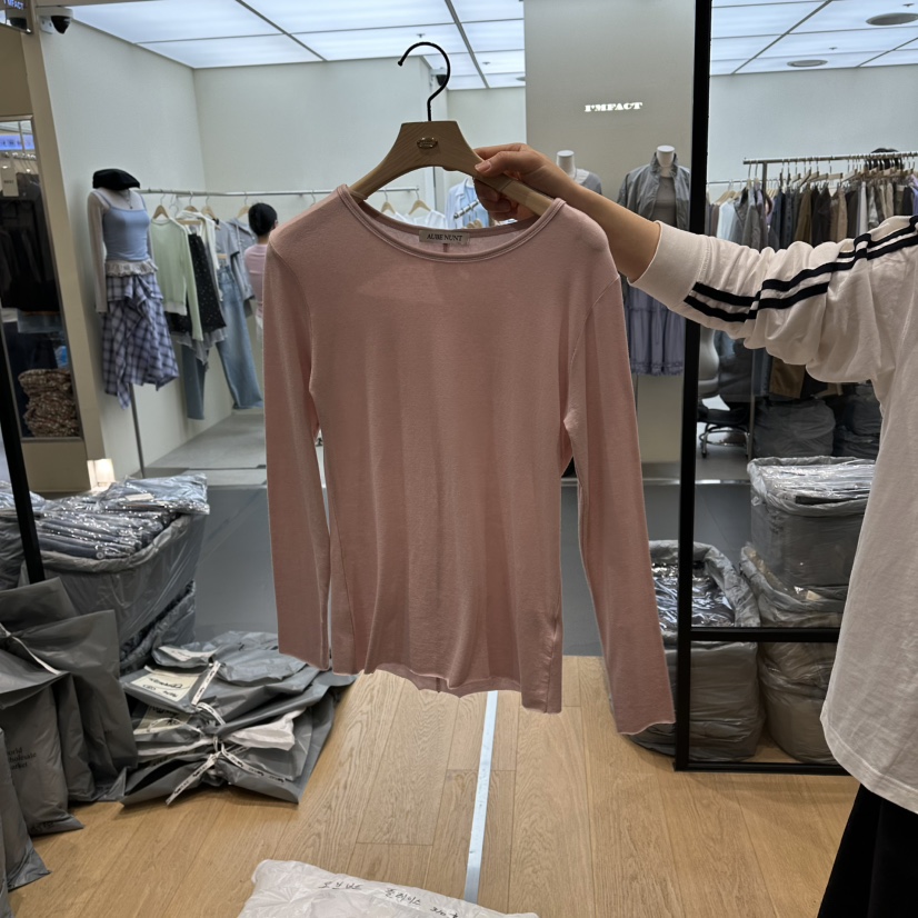 aube nunt韓國直郵實拍女士新款推薦26春夏時尚休閑長袖T恤aube nunt長袖T恤圖色3