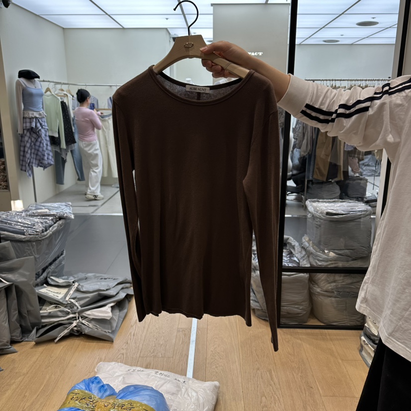 aube nunt韓國直郵實拍女士新款推薦26春夏時尚休閑長袖T恤aube nunt長袖T恤圖色4