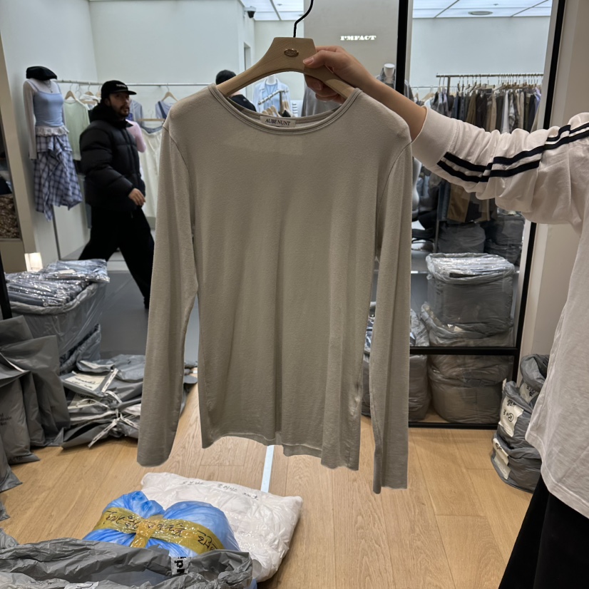 aube nunt韓國直郵實拍女士新款推薦26春夏時尚休閑長袖T恤aube nunt長袖T恤圖色5