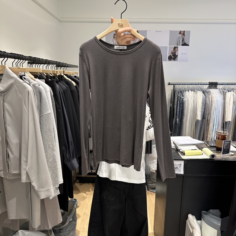 aube nunt韓國直郵實拍女士新款推薦26春夏時尚休閑長袖T恤aube nunt長袖T恤圖色6