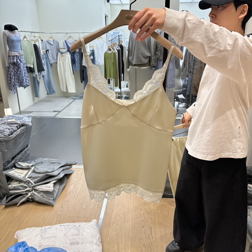 aube nunt韓國直郵實拍女士新款熱賣休閑推薦人氣吊帶背心aube nunt吊帶/背心圖色2