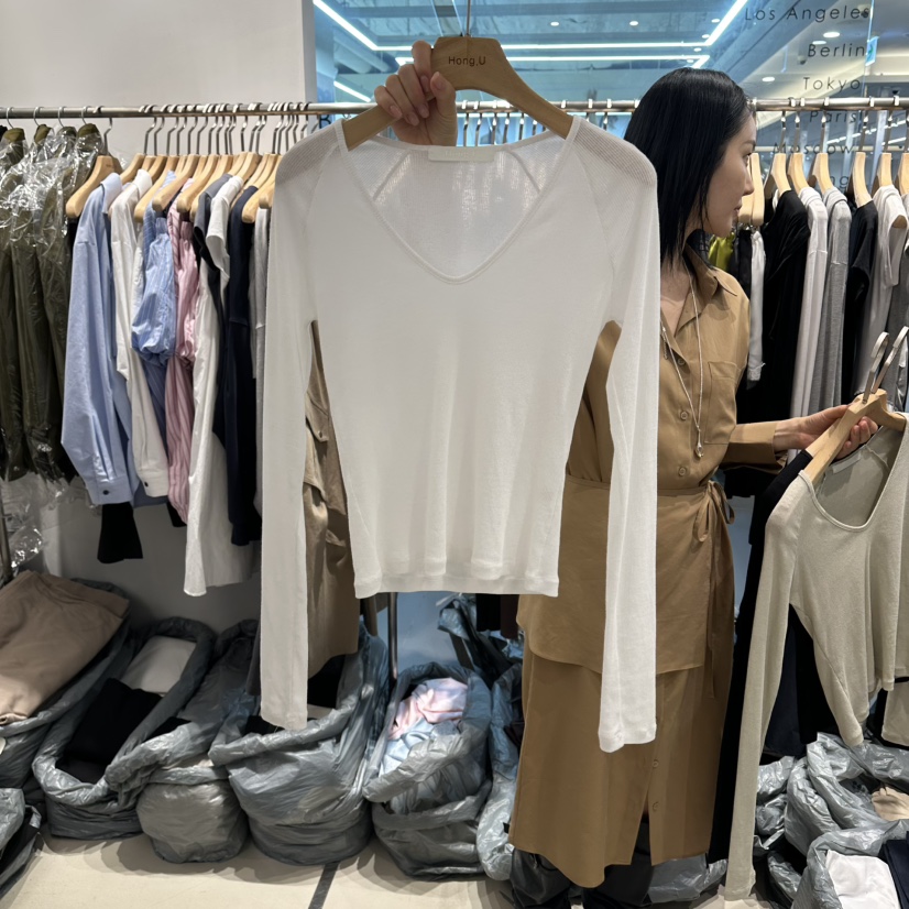 HONG.U韓國直郵實拍女士新款休閑熱賣人氣26春夏長袖T恤HONG.U長袖T恤圖色1