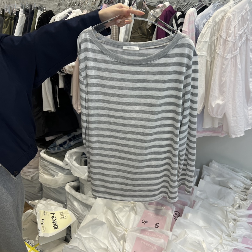 RIVEROOM韓國代購女士新品休閑人氣時尚26春夏推薦長袖T恤RIVEROOM長袖T恤圖色2