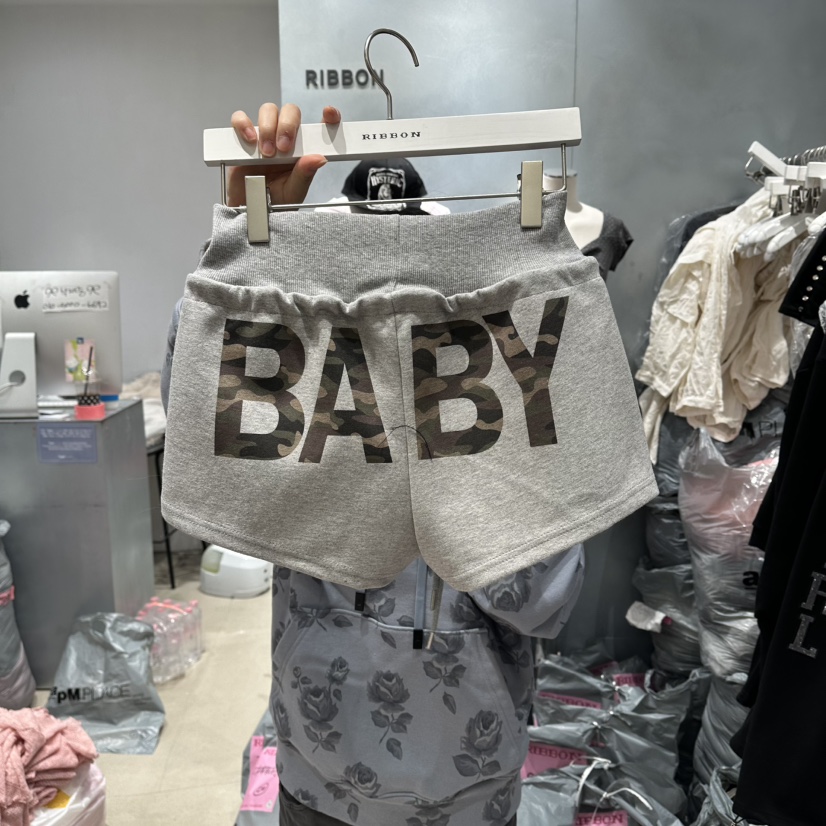RIBBON韓國直郵女裝新品人氣職業26春夏休閑推薦短褲迷彩RIBBON短褲