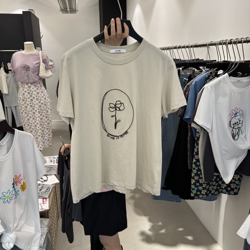 A.CES韓國直郵女裝新款26春夏人氣時尚推薦職業T恤不含披肩A.CEST恤圖色3