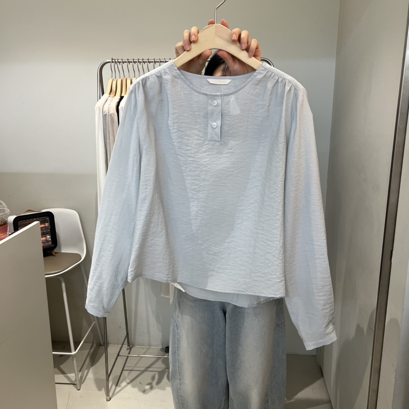 OUTRENE韓國代購女士新款時尚26春夏熱賣人氣休閑襯衫蕾絲衫OUTRENE襯衫/蕾絲衫圖色2