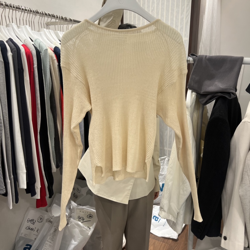 UNDERSTANDING韓國代購女士新款人氣時尚推薦熱賣針織衫透明UNDERSTANDING針織衫圖色2