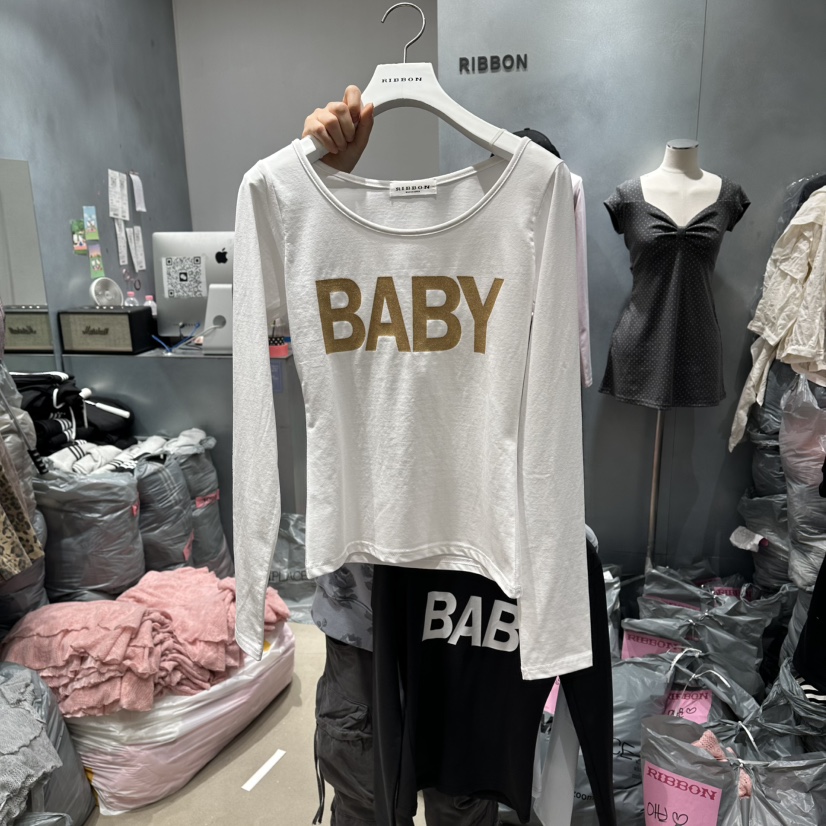 RIBBON韓國東大門代購女裝新款熱賣26春夏推薦人氣長袖T恤RIBBON長袖T恤圖色2