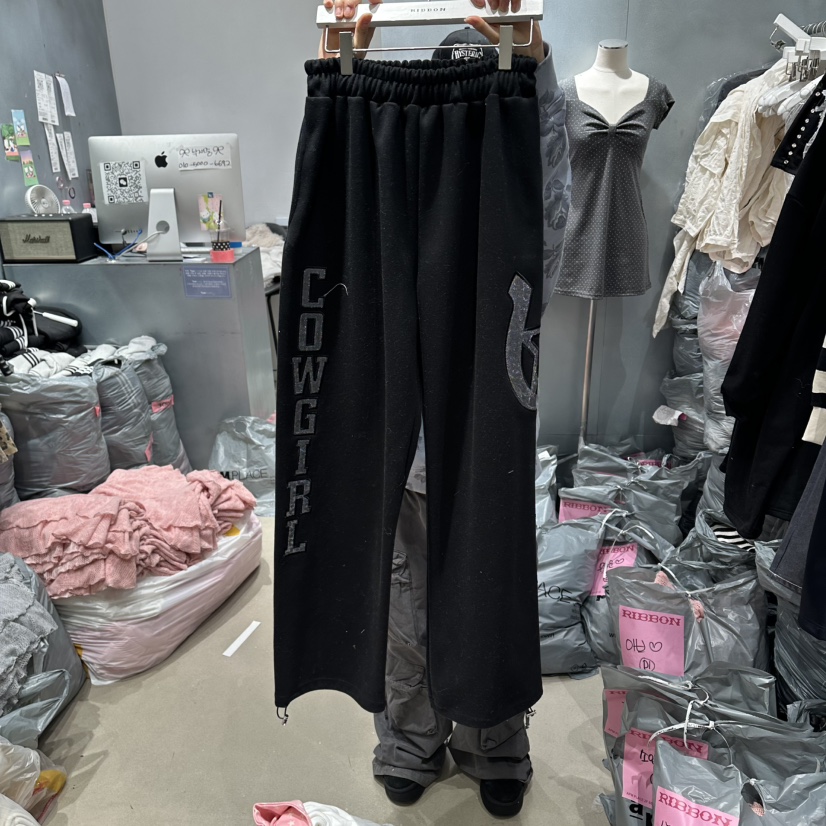 RIBBON韓國東大門代購女裝新款熱賣時尚休閑26春夏休閑褲RIBBON休閑褲圖色1