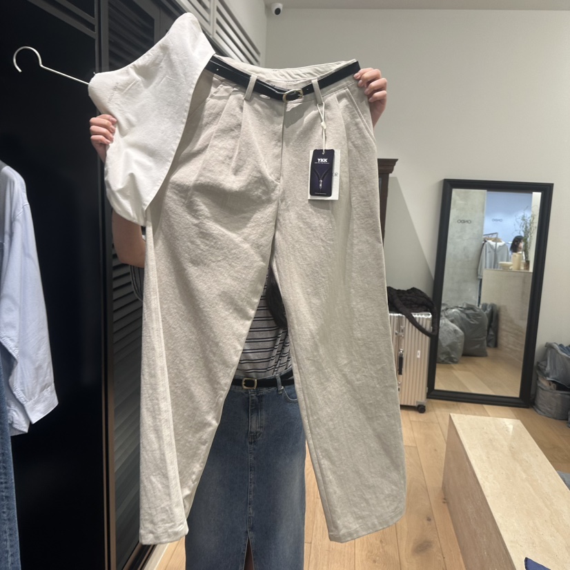 FRENCH DOOR韓國直郵女裝新品人氣時尚26春夏休閑褲不含腰帶FRENCH DOOR休閑褲圖色1