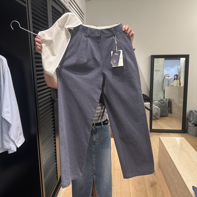 FRENCH DOOR韓國直郵女裝新品人氣時尚26春夏休閑褲不含腰帶FRENCH DOOR休閑褲圖色2