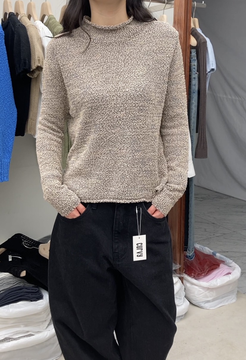 CURVY韓國東大門代購女士新款推薦休閑熱賣人氣針織衫高領棉CURVY針織衫圖色1