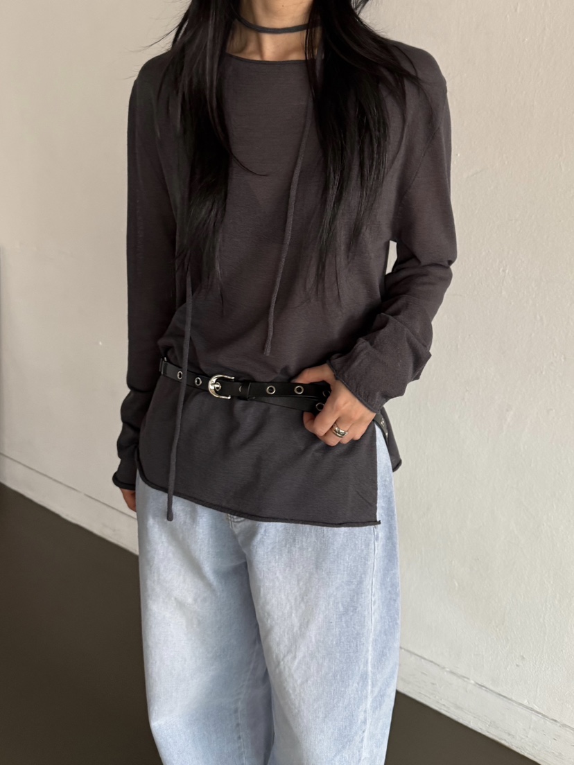 TAUPE韓國直郵女裝新款休閑人氣26春夏時尚針織衫含腰繩透明TAUPE針織衫