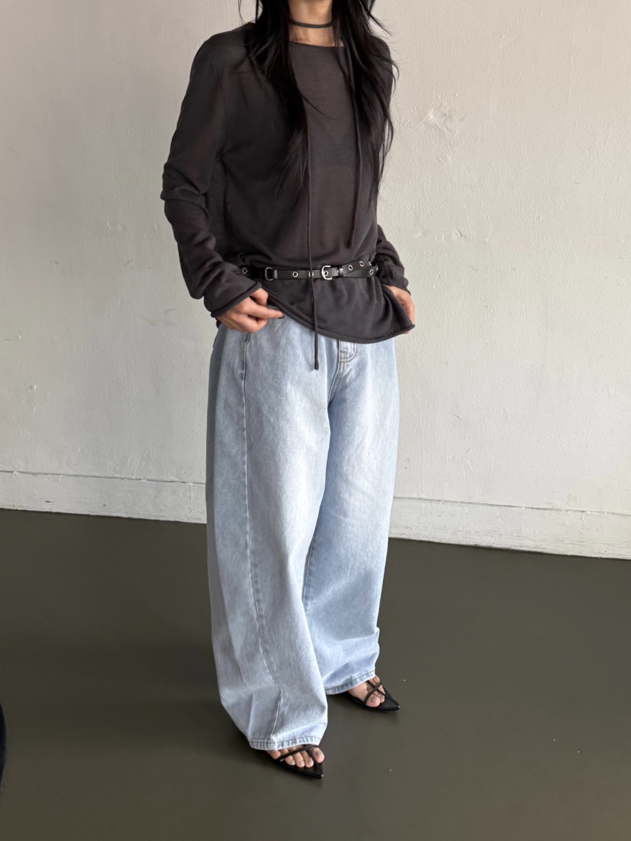 TAUPE韓國直郵女裝新款休閑人氣26春夏時尚針織衫含腰繩透明TAUPE針織衫