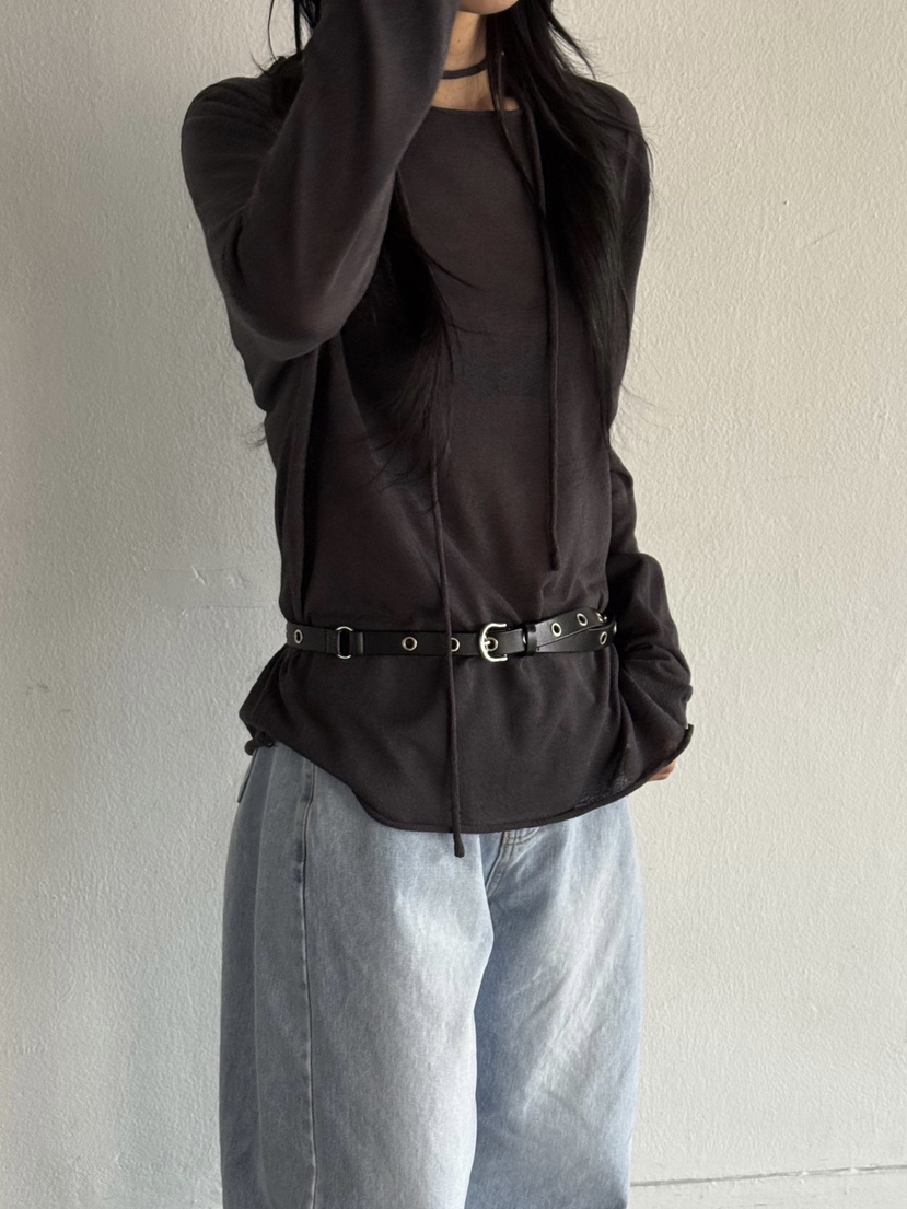 TAUPE韓國直郵女裝新款休閑人氣26春夏時尚針織衫含腰繩透明TAUPE針織衫