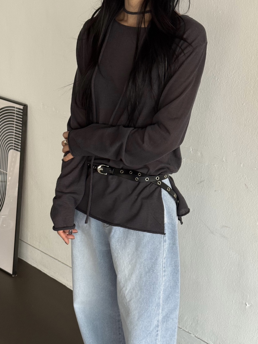 TAUPE韓國直郵女裝新款休閑人氣26春夏時尚針織衫含腰繩透明TAUPE針織衫