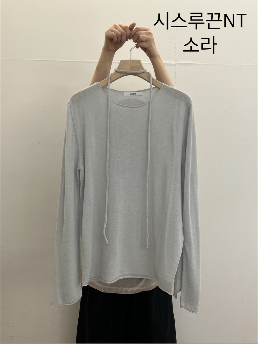 TAUPE韓國直郵女裝新款休閑人氣26春夏時尚針織衫含腰繩透明TAUPE針織衫圖色1