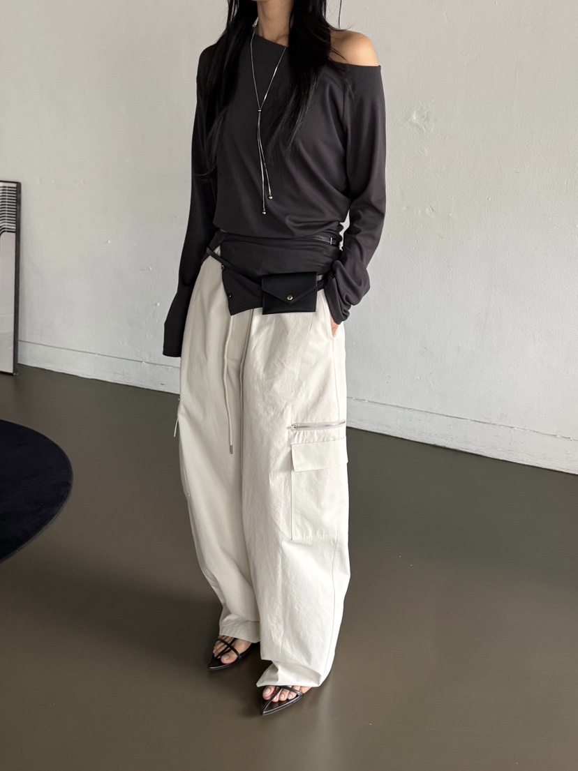 TAUPE韓國直郵實拍女裝新品26春夏時尚熱賣職業休閑褲拉鏈TAUPE休閑褲