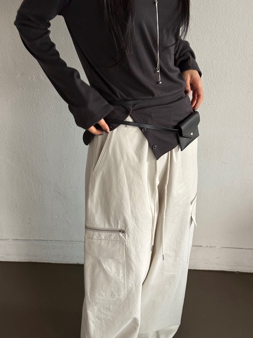 TAUPE韓國直郵實拍女裝新品26春夏時尚熱賣職業休閑褲拉鏈TAUPE休閑褲