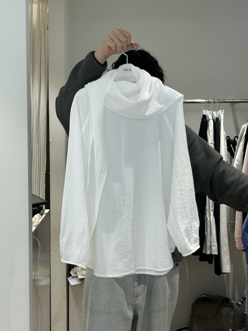 ARKIE/TAF韓國直郵女士新品時尚職業熱賣襯衫蕾絲衫含圍巾ARKIE/TAF襯衫/蕾絲衫圖色1