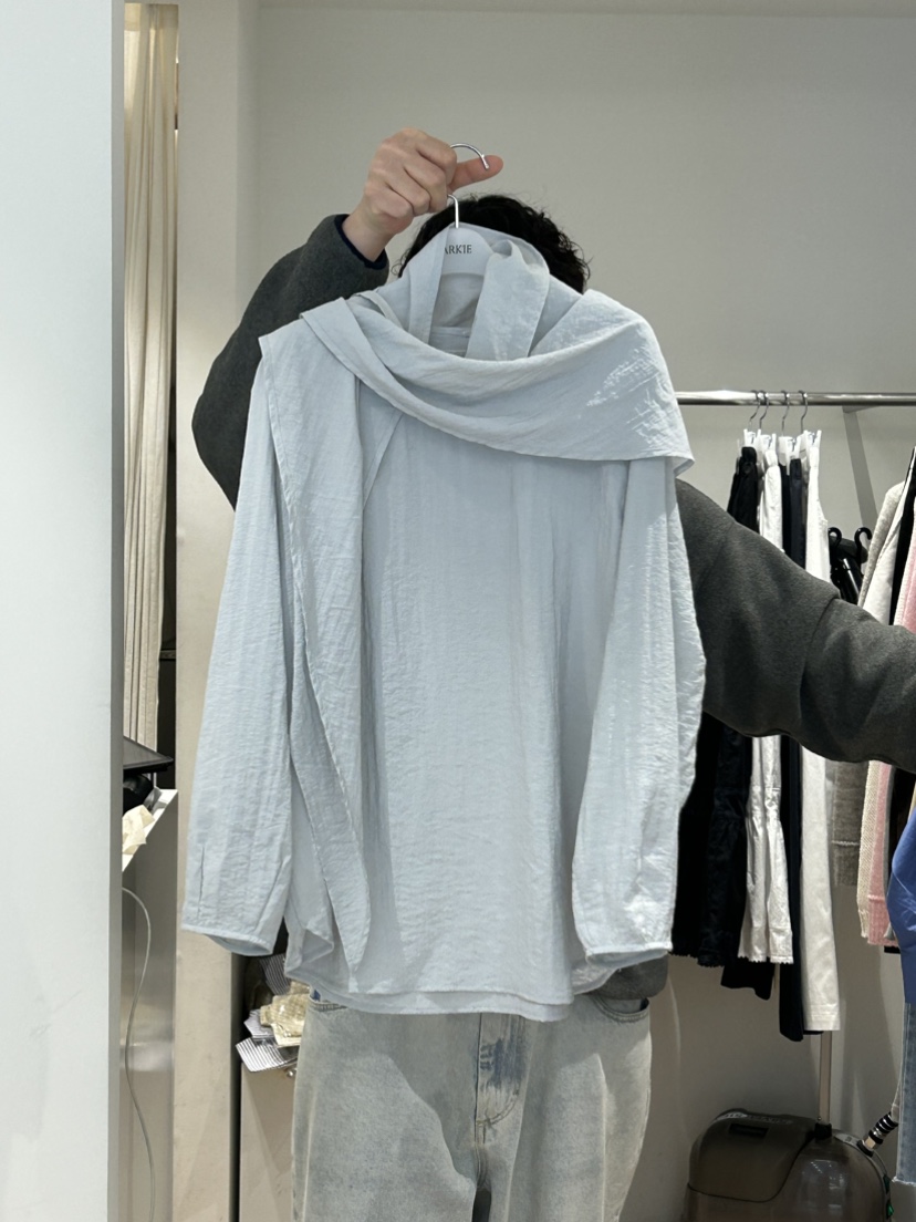 ARKIE/TAF韓國直郵女士新品時尚職業熱賣襯衫蕾絲衫含圍巾ARKIE/TAF襯衫/蕾絲衫圖色2