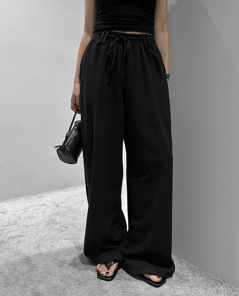 BADCALM韓國代購女裝新品熱賣26春夏推薦休閑休閑褲含腰繩BADCALM休閑褲