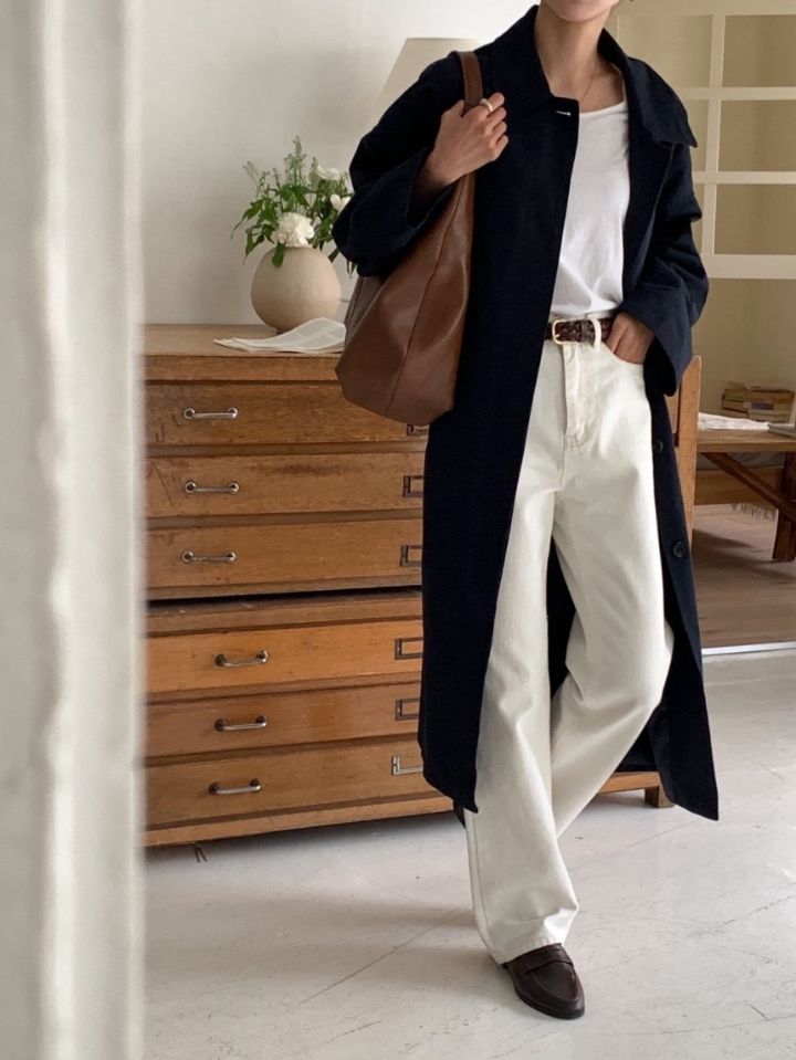 STAY HERE韓國直郵女裝新款推薦26春夏職業長款風衣連帽STAY HERE長款風衣