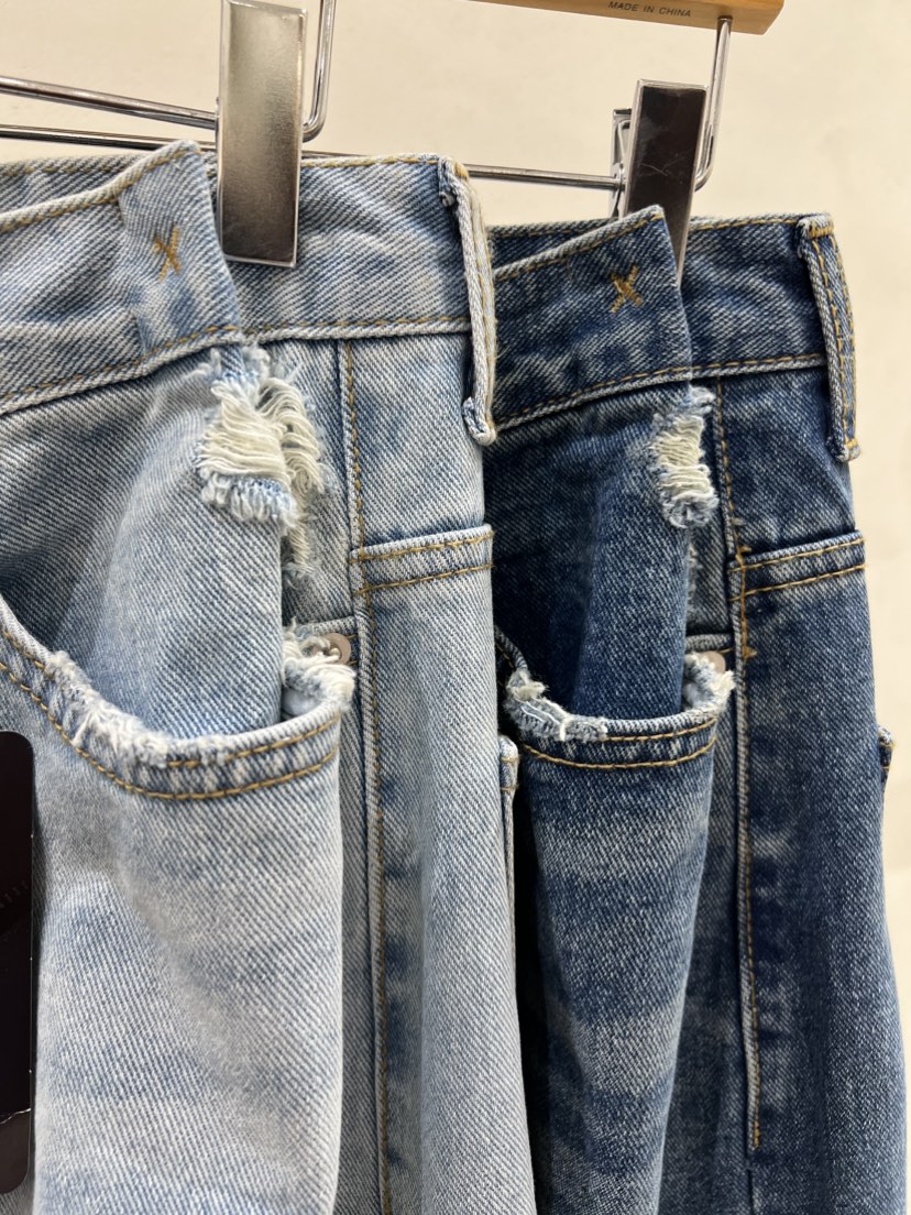 SHIRRING韓國東大門代購女裝新品推薦職業熱賣牛仔褲絎縫SHIRRING牛仔褲