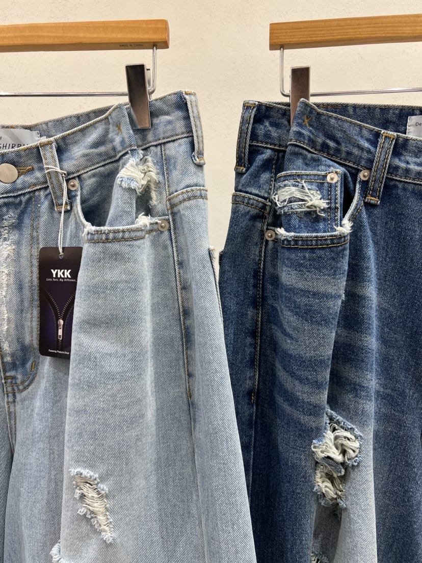 SHIRRING韓國東大門代購女裝新品推薦職業熱賣牛仔褲絎縫SHIRRING牛仔褲