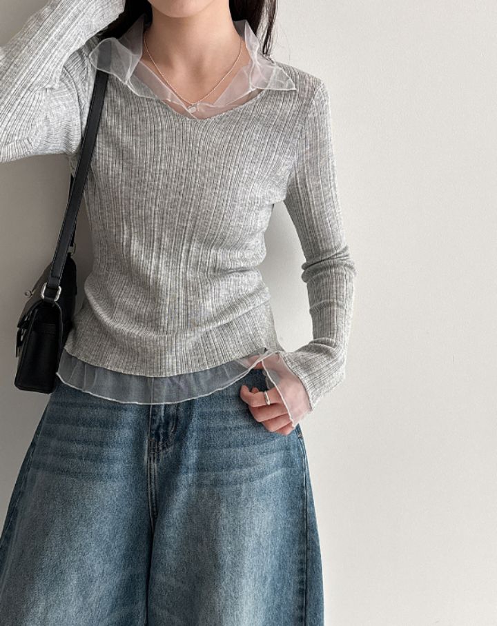 STAY HERE韓國直郵女裝新款熱賣休閑職業真品針織衫蕾絲STAY HERE針織衫