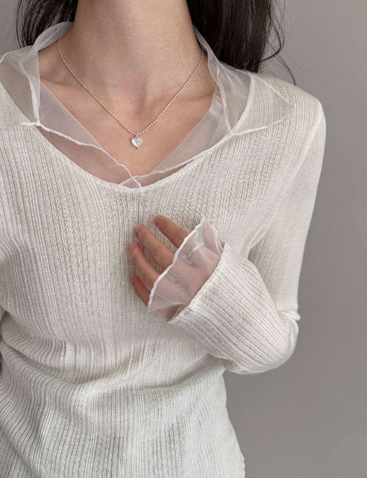 STAY HERE韓國直郵女裝新款熱賣休閑職業真品針織衫蕾絲STAY HERE針織衫