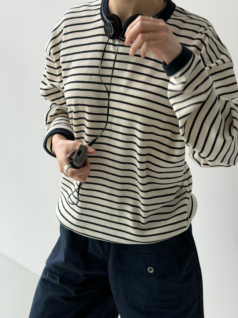 ARKIE/TAF韓國東大門直郵女裝新品職業人氣長袖T恤華夫格ARKIE/TAF長袖T恤