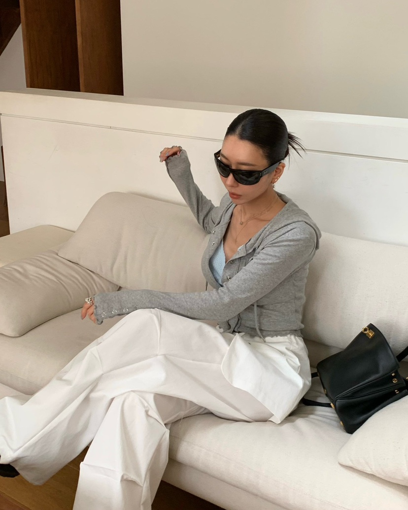 REVE CITE-L韓國直郵實拍女士新款休閑長袖T恤開衫連帽REVE CITE-L長袖T恤