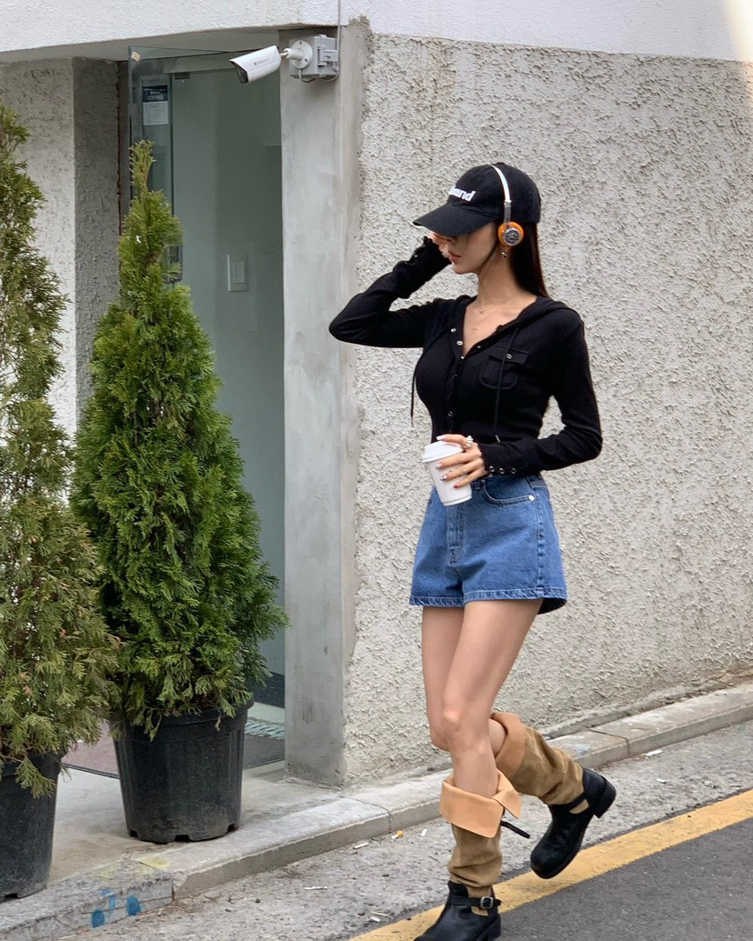 REVE CITE-L韓國直郵實拍女士新款休閑長袖T恤開衫連帽REVE CITE-L長袖T恤