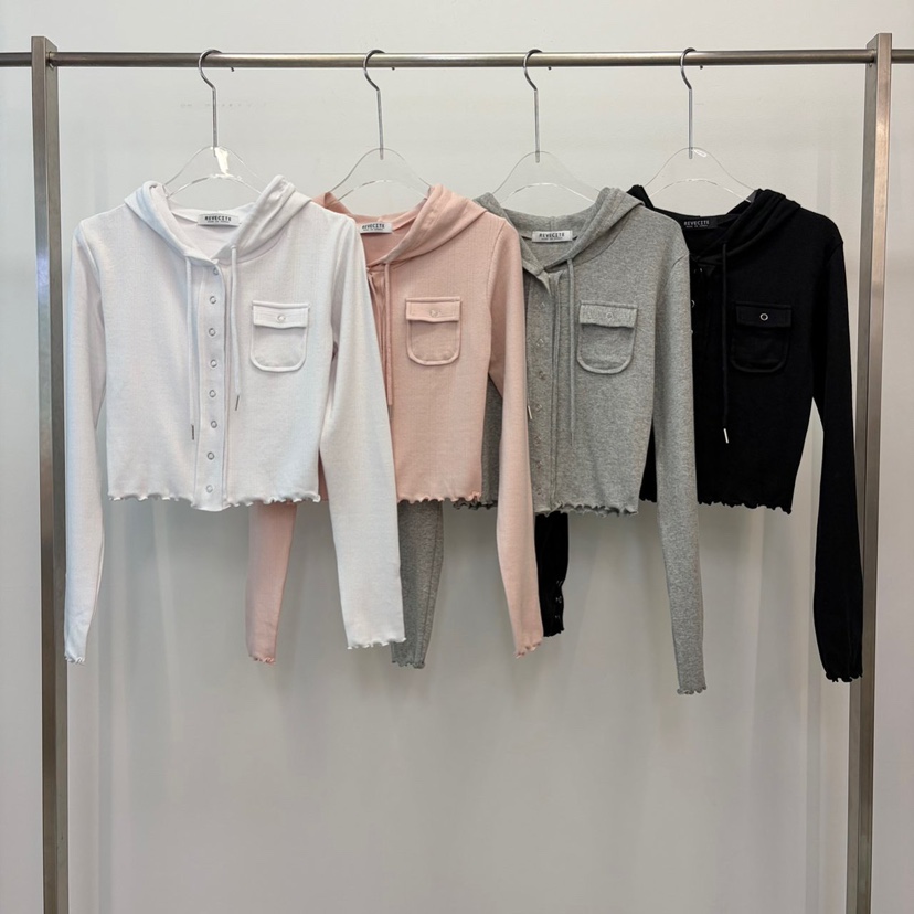 REVE CITE-L韓國直郵實拍女士新款休閑長袖T恤開衫連帽REVE CITE-L長袖T恤