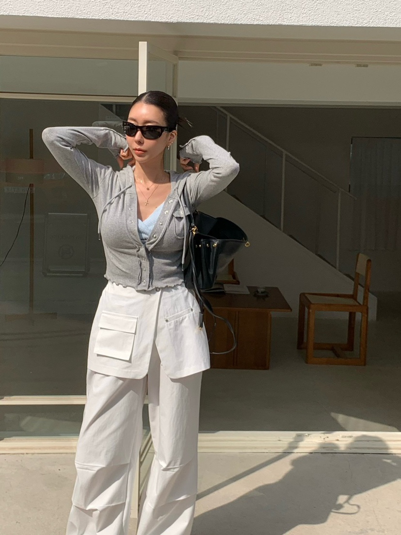 REVE CITE-L韓國直郵實拍女士新款休閑長袖T恤開衫連帽REVE CITE-L長袖T恤圖色1