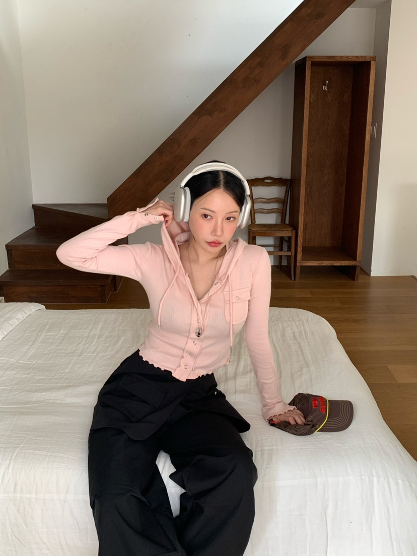 REVE CITE-L韓國直郵實拍女士新款休閑長袖T恤開衫連帽REVE CITE-L長袖T恤圖色3