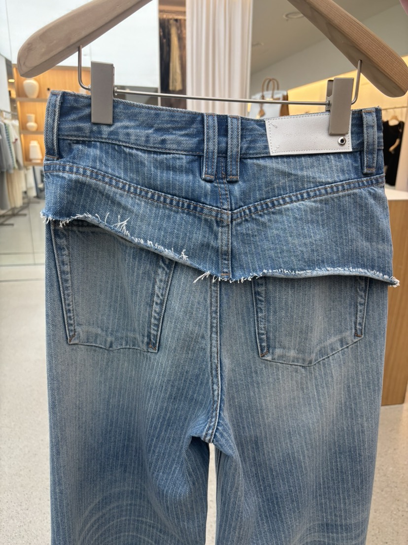 JUJU東大門直郵女士新款熱賣時尚職業26春夏牛仔褲荷葉邊JUJU牛仔褲