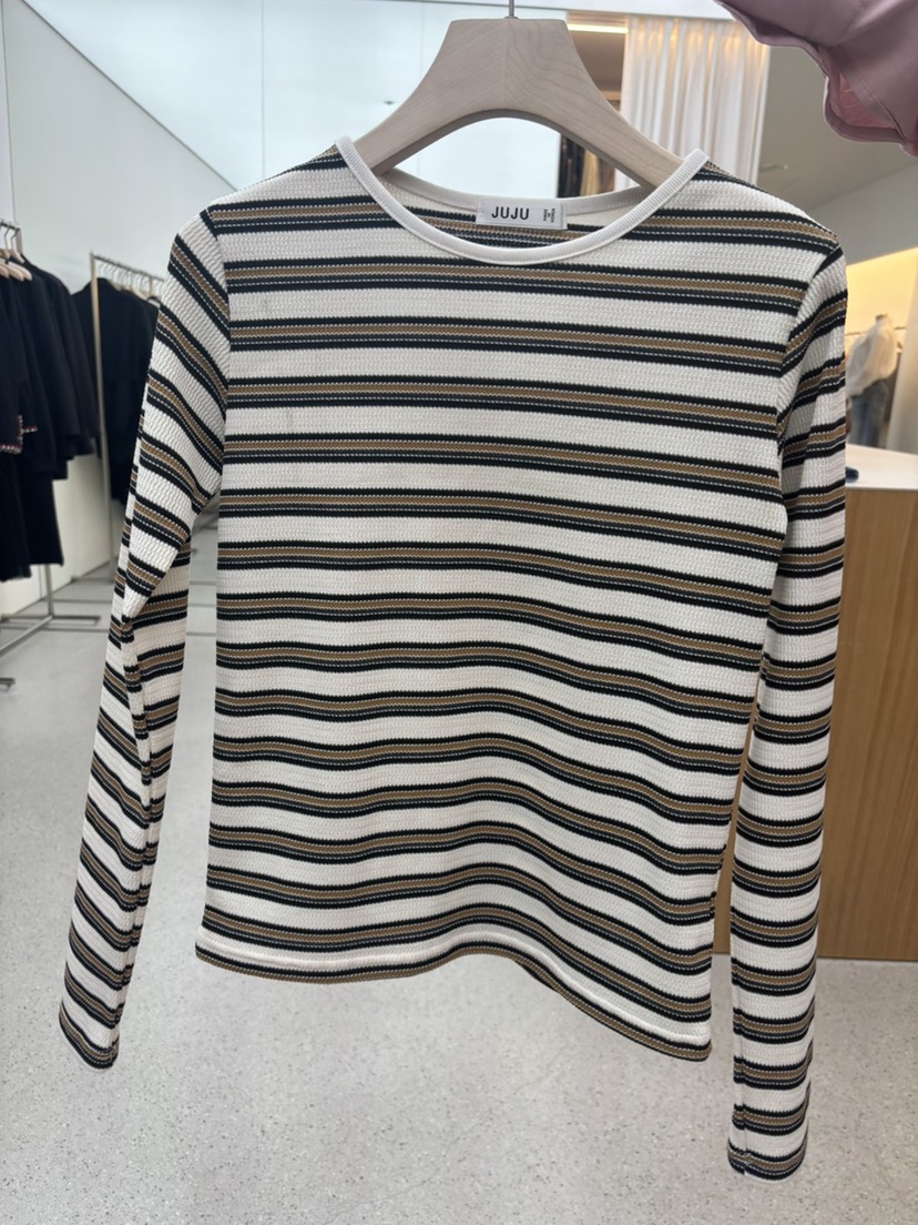 JUJU東大門代購女士新品熱賣職業26春夏休閑人氣推薦長袖T恤JUJU長袖T恤圖色1
