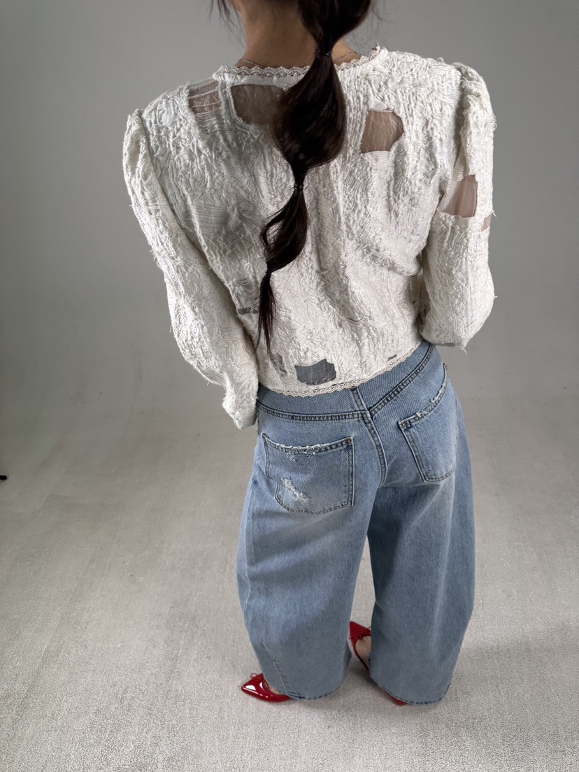 SHIRRING韓國直郵實拍女士新品推薦熱賣休閑人氣襯衫蕾絲衫SHIRRING襯衫/蕾絲衫