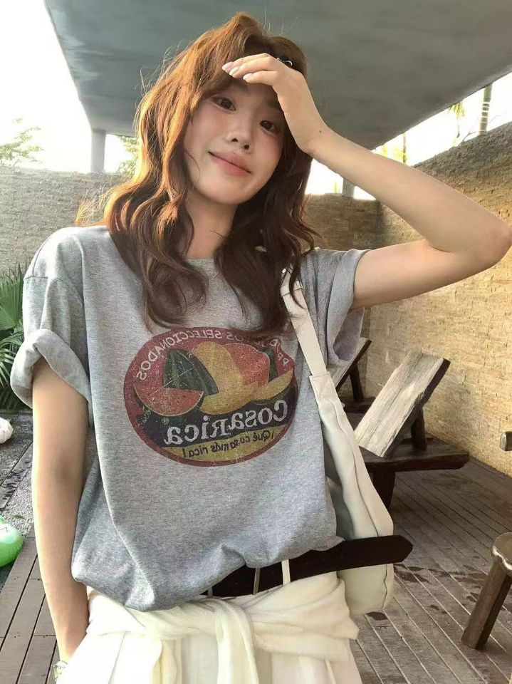 STAY HERE韓國東大門直郵女裝新品職業26春夏時尚休閑T恤STAY HERET恤