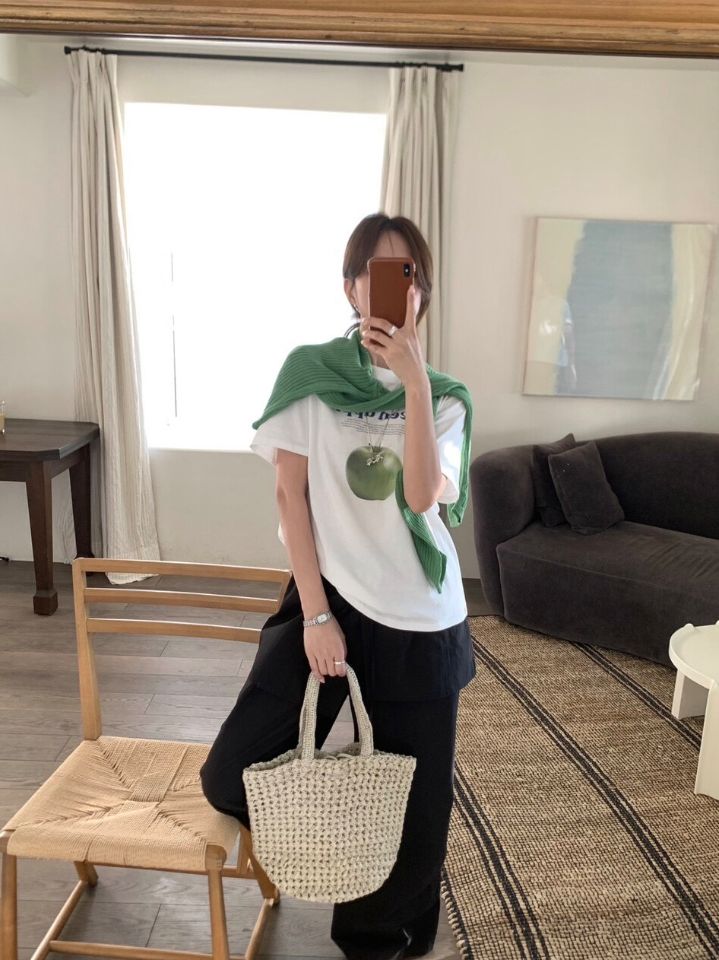 STAY HERE韓國直郵實拍女士新品26春夏推薦熱賣T恤不含披肩STAY HERET恤