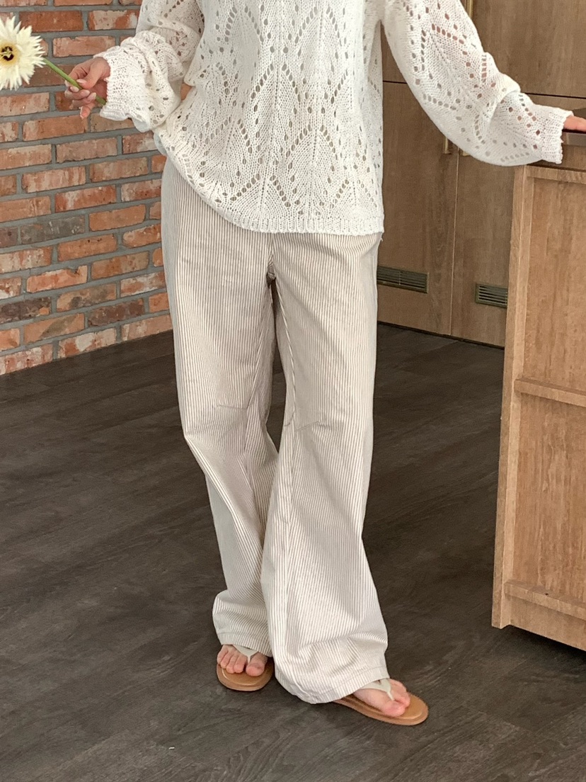 BLEECKER韓國代購女士新款人氣時尚熱賣26春夏休閑褲條紋BLEECKER休閑褲